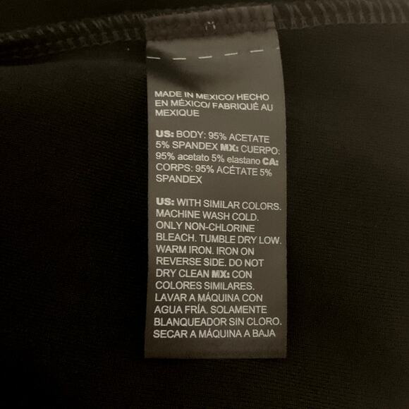 CHICO'S Travelers Top Sz 3 16 / 18 Grommets Black Slinky Split-Neck 3/4 Sleeves - Picture 7 of 8